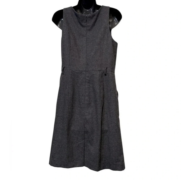 Banana Republic Wool Blend Sleeveless Black Houndstooth Dress Pockets Womens 8 - Picture 6 of 13